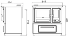 EEK A+ Küchenofen Holzherd Plamen Slavonac N Weiß, Linke Version - 8 KW Dauerbrandherd -Kaminöfen Verkaufsgeschäft masse slavonac n links