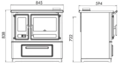 EEK A+ Küchenofen Holzherd Plamen Slavonac N Weiß, Rechte Version - 8 KW Dauerbrandherd -Kaminöfen Verkaufsgeschäft masse slavonac n rechts
