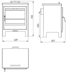 EEK A Kaminofen Panadero DOVER Mit Herdplatte - 8kW -Kaminöfen Verkaufsgeschäft panadero dover masse