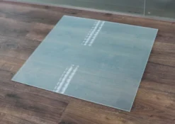 Rechteck *Frosty* 90x60cm - Milchglas Funkenschutzplatte Kaminbodenplatte Glasplatte
