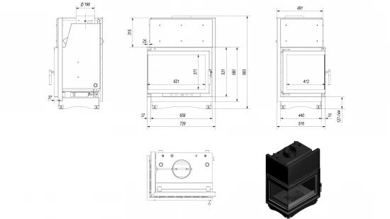 *EEK A Wasserführender Eck-Kamineinsatz Kratki ZUZIA/PW/BL/15/BS/W/DECO Seitenscheibe Links 12kW + BIMSCHV II 2 *EEK A Wasserführender Eck-Kamineinsatz Kratki ZUZIA/PW/BL/15/BS/W/DECO Seitenscheibe Links 12kW + BIMSCHV II – Bild 2