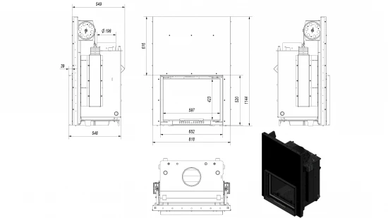 *EEK A Wasserführender Kamineinsatz ZUZIA/PW/15/G/W - 12kW Hebetür + BIMSCHV II 2 *EEK A Wasserführender Kamineinsatz ZUZIA/PW/15/G/W - 12kW Hebetür + BIMSCHV II – Bild 2