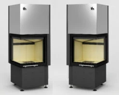 EEK A+ Eck-Kamineinsatz HAJDUK SMART 2LTh/2PTh Schiebetür, Rahmenlos, Türhöhe 51cm - 7,5 KW