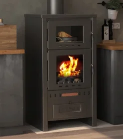 EEK A Kaminofen Mit Backfach Taurus Metall – 12kW