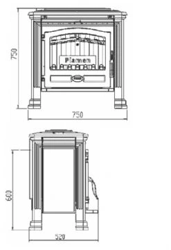 EEK A+ Gusskaminofen Plamen Tena Mit 9,5kW + Herdplatte -Kaminöfen Verkaufsgeschäft tena masse