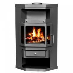 EEK A Eck-Kaminofen Victoria Panama, Schwarz, Dauerbrandfähig – 9kW -Kaminöfen Verkaufsgeschäft victoria panama