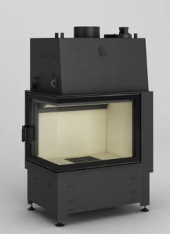 EEK A+ Wasserf. Eck-Kamineinsatz HAJDUK VOLCANO WLT-12 Linke Seitenscheibe, Rahmenlos - 12kW